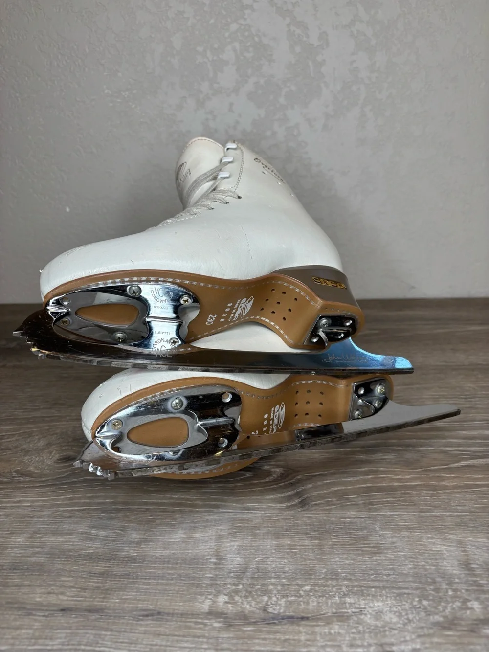 Edea Overture White Figure Skates 230 C w/ John Wilson Coronation Ace Blades